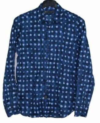 Dondup (Large) Blue Button Front Long Sleeve Shirt made it italy