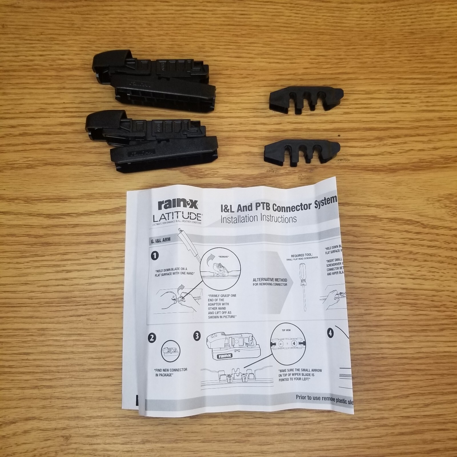 RAIN-X Latitude Wiper Blade Adapters  I&L PTB Arm Connectors Instructions