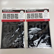 New S.E.I. Flocked Iron-On Transfer 3-Inch Sports Letters, Black, 2 Pack