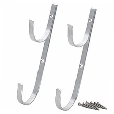  Swimming Pool Aluminum Pole Hanger Set, Blue, 1-Pack (2 Hooks), 11079A-Silver