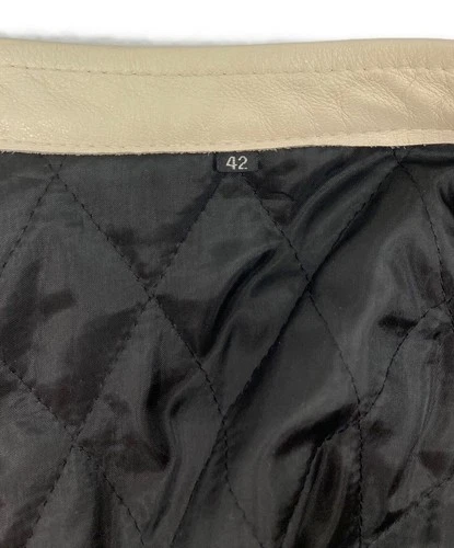 Hakuraido Single Leather Riders Jacket Men's Size 42 Black/Ivory image 4