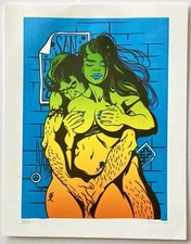 Onnie O'Leary Proof San Francisco Street‑Art Romance Tattoo Brick Couple Embrace