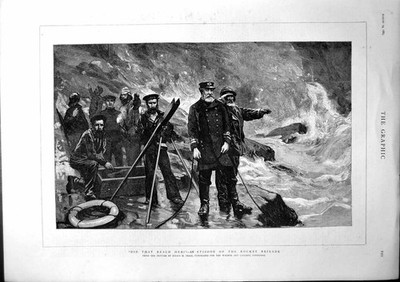 Antiker alter Druck Did That Reach Her Episode Raketenbrigade Stormy Seas 1885