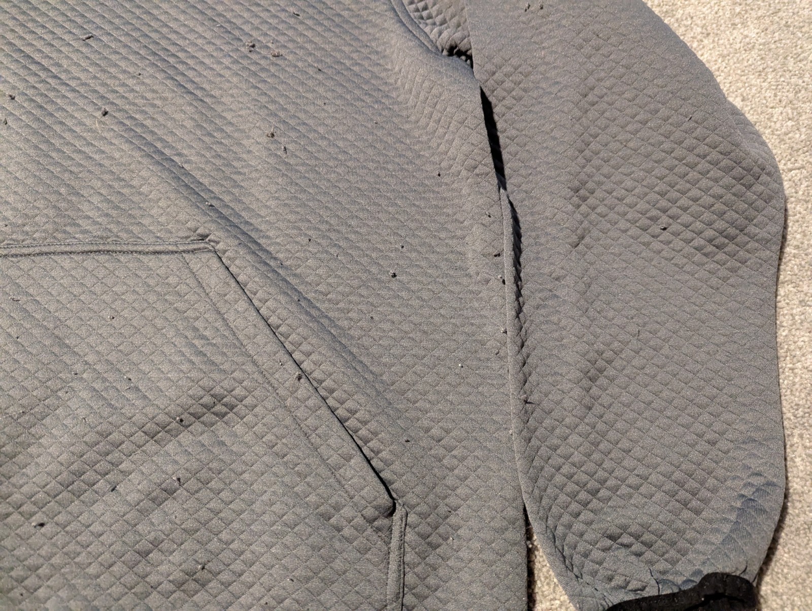 Clam Ice Armor Hoodie Mens XXL Gray Quilted Outdoor Fishing Sweater Sweatshirt