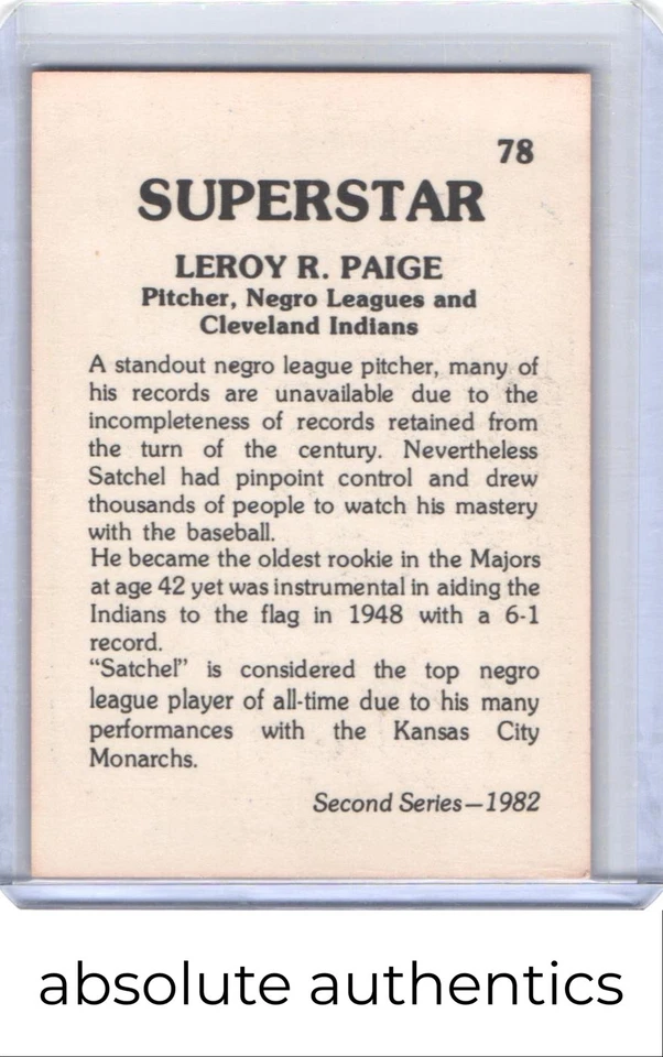 1982 TCMA Superstars Satchel Paige - Image 2 of 2