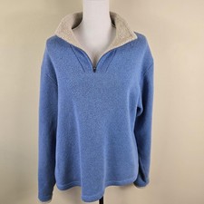 Kuhl Alpaca Fleece Pullover Women XL Blue Half Zip Sherpa Lined Sweater Outdoors