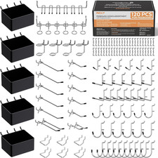 120PCS Pegboard Accessories Organizer Kit with Peg Borad Hooks  Bins 