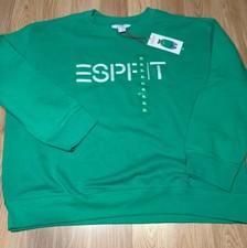 Esprit Women s Green Sz XL Crewneck Pullover 80S 90S Long Sleeve Sweatshirt