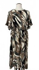 Shein Curve Autumnal Women's Casual Midi Dress Abstract Print Size 2XL