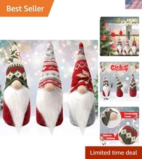 Christmas Gnome Decorations Set 3 Mini Scandinavian Holiday Table Decor