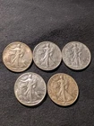 walking liberty half dollar lot of 5