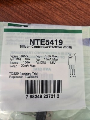 NTE5419 Silicon Controlled Rectifier (SCR)