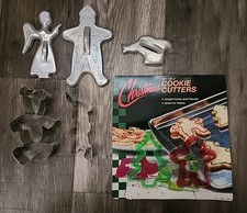 Vintage Przecinarki do ciastek Zestaw 7 różnych aluminium-plastik-metalowe uchwyty-wakacje