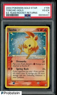 2004 Pokemon Gold Star Ex Team Rocket Returns #108 Torchic Holo PSA 4 VG EX