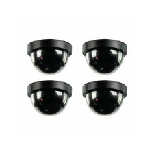Dummy Surveillance Cameras 4-Pack Fake Security Camera Flashing LED Dome Style