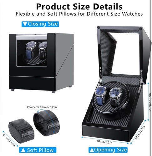 Kalawen Automatic Watch Winder Box, Double Watch Winder for Rolex with Japane... - Picture 5 of 11