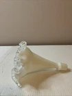 Vintage Fenton Glass Silver Crest Single Horn Epergne Flower For Vase