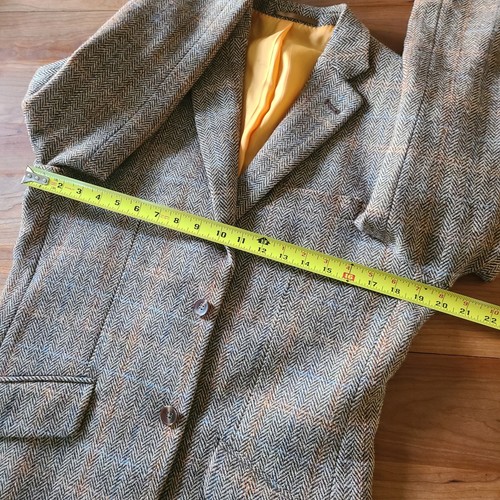 Harris Tweed 38R blazer herringbone Scottish wool sport coat jacket tan gold new - Picture 12 of 17