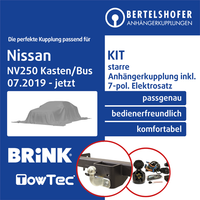 FüR Nissan NV250 Kasten/Bus Typ X61 07.2019-Jetzt AHK Starr +7Pol Sp. E-Satz EBA