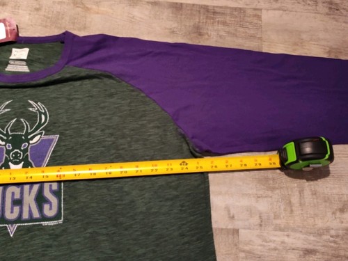 Hardwood Classics Milwaukee Bucks 3/4 Sleeve Tee Shirt NWT Mens 2XL Deadstock - Picture 9 of 15