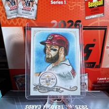 Topps Gypsy Queen Bryce Harper Portrait Art Hand Drawn Nationals 2017