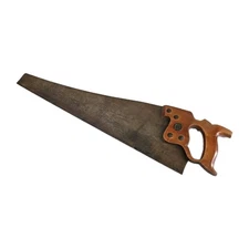 Antique Henry Disston Carpenters D-8 Hand Saw 26” Rip Woodworking Patina 10 TPI