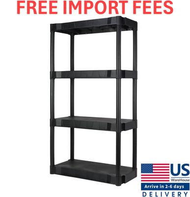 Hyper Tough 4 Shelf Plastic Shelving Unit 13.88'' (D) x 30'' (W) x 56.2'' (H) Black