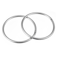 304 Stainless Steel Welded O-Ring 90mm 3.54" External Dia. 5mm thickness 2pcs