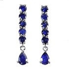 Mother Day 925 Silver Earrings Pear Blue Sapphire 6x4mm Natural Gemstone