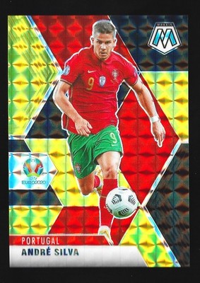 2021 Panini Mosaic UEFA Euro 2020 Andre Silva #155 Black Gold Prizm 8/8 Portugal