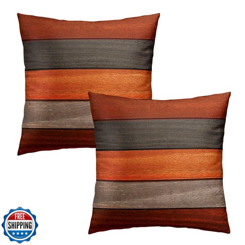 Mweet Fall Thanksgiving Throw Pillow Covers 18 x 18 Set of 2, Retro Rustic Ba - Picture 2 of 5