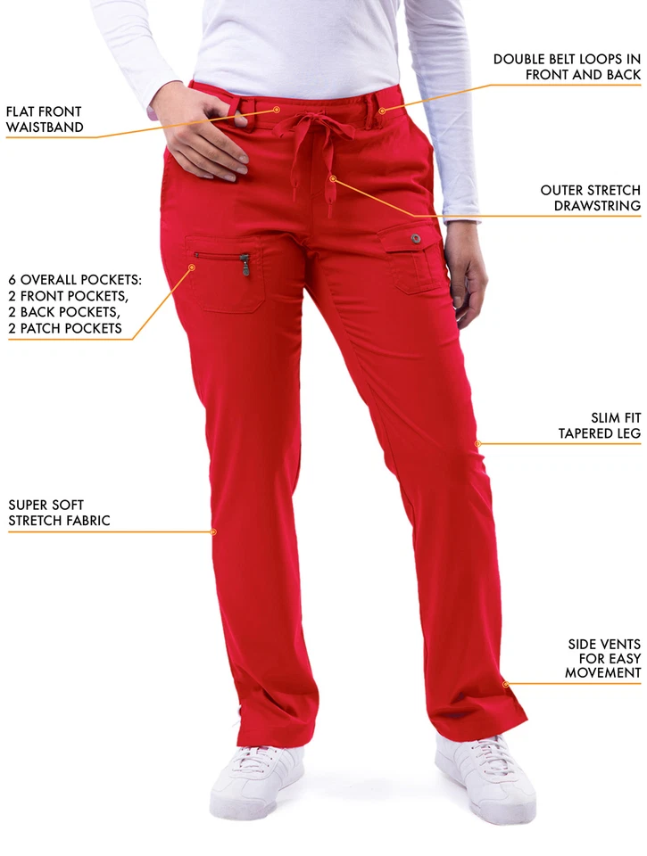 Adar Pro Scrubs For Women - Tall Skinny Leg Yoga Scrub Pants - Image 3 of 4