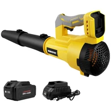 Efficient 6-Speed Cordless Leaf Blower - 580 CFM, 160 MPH with Battery & Charger