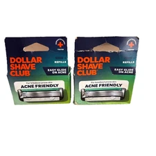Dollar Shave Club Razor Refill Cartridges Acne Friendly Easy Glide 2 Boxes, 4 Ea
