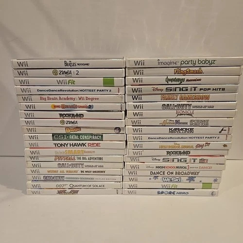 Lot Of 36 Wii Games CIB (Call Of Duty, Tony Hawk, Big Brain, Ddr, 007, Etc)