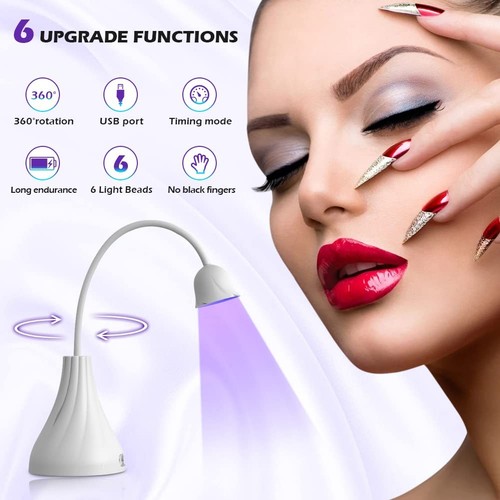 LED UV Nail Lamp, Mini UV Light for Gel Nails Flash Curing, 18W Rechargeable ... - Picture 5 of 7