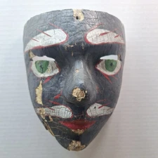 Mexican Mask Vintage Wood Negrito Mask Mexico 