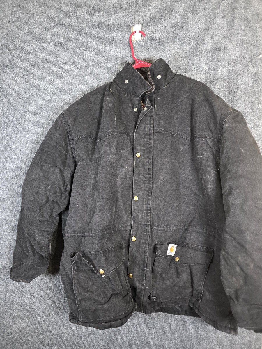 Vintage Carhartt Jacket Mens 2XL Black Duck Canvas Work Chore Coat
