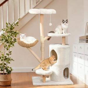 Moderne Tour de l'arbre de chat Grand bois massif Cat Scratching Post Activité Center Condo