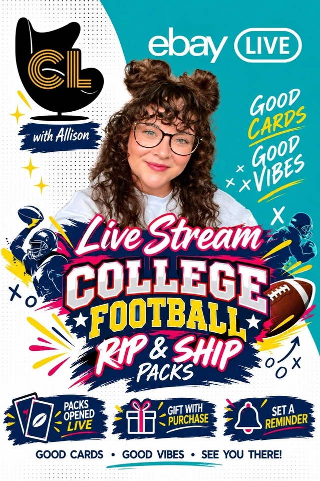 Live with Allison! $1 Starts College Football Rip & Ships!