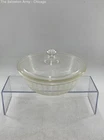 Pyrex Clear Floral Round Shape Ribbed Casserole Dish Bowl With Lid