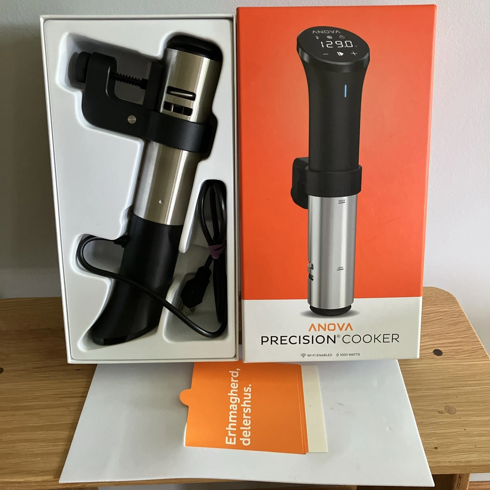 Anova AN500-US00 Sous Vide Precision Cooker 1000 Watts w/ WiFi Black/Silver