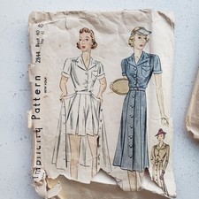 1930s Vintage 40" Bust Simplicty 2844 Skirt Shorts Blouse Set Sewing Pattern
