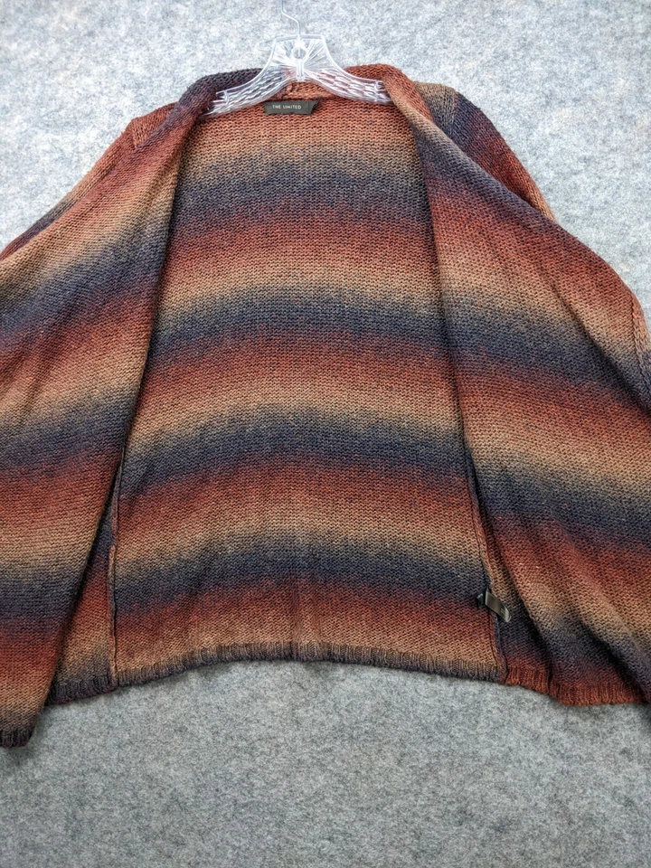 The Limited Cardigan Sweater Womens Medium Brown Orange Open Front Half Sleeve - Image 3 of 4