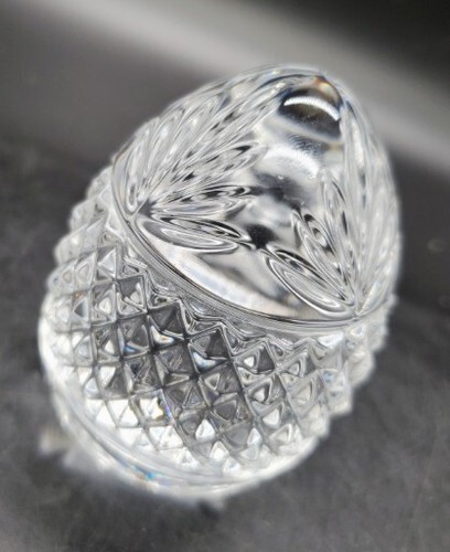 Made In France Cut Crystal Molded Design Glass Egg Shaped Paperweight 3.5” Heavy - Picture 8 of 10