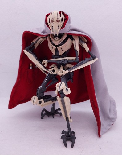Star Wars Black Series General Grievous Dedicated Gray & Red Cape with Pocket - Picture 8 of 9