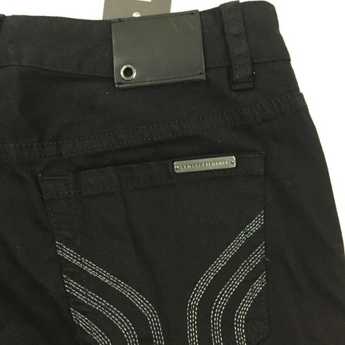 Stivali donna AX ARMANI EXCHANGE neri Jambe semi-evasee taglio jeans nuovi con etichette taglia 4 - Foto 9 di 10