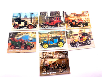 Vintage Umm Al Qiwain 3D Lenticular Cards Antique Automobiles Motion Effect