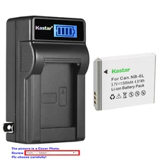 Kastar Battery LCD Wall Charger for Canon NB-6L NB-6LH Canon PowerShot SD1300 IS