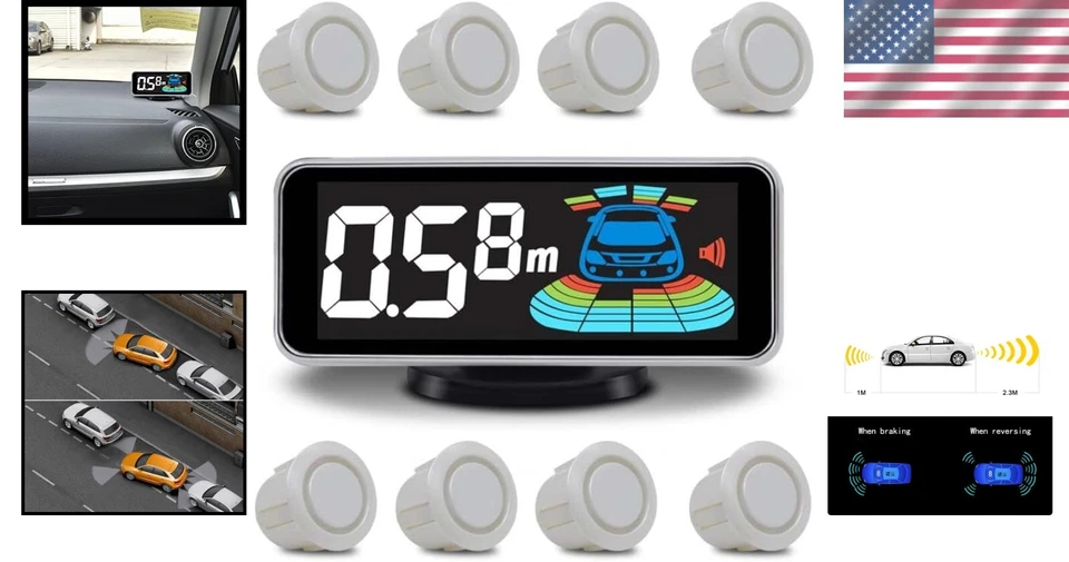 Advanced Auto Reverse Parking System with 8 Sensors & Adjustable Sound Alarms - Image 2 of 4